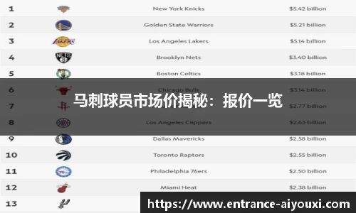 马刺球员市场价揭秘：报价一览